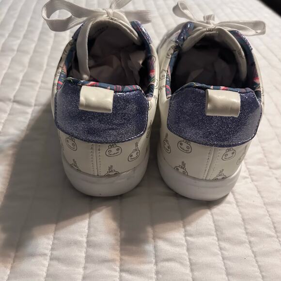 Authentic Disney Stitch Ohana Sneakers Blue Glitter Cute Print 
Casual Low Tops - Picture 2 of 7